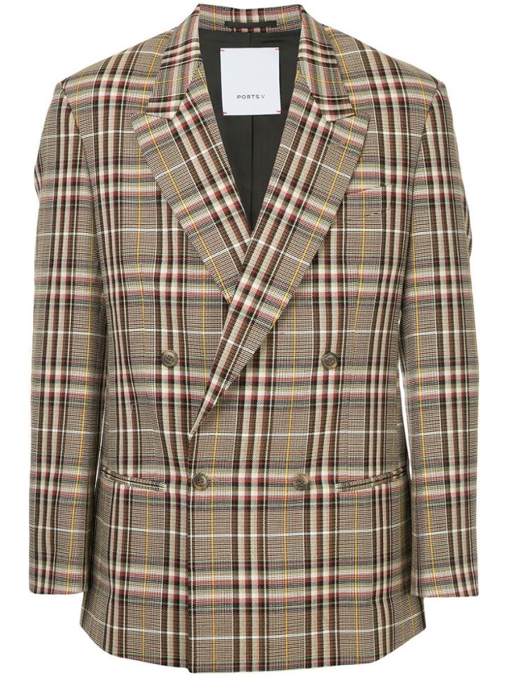 Ports V Checked Suit - Multicolour