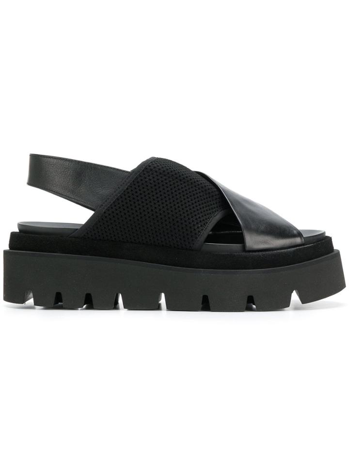 Strategia Sling-back Open-toe Sandals - Black