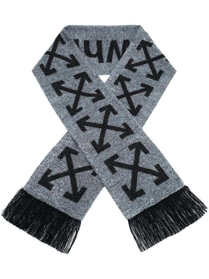 Off-white 'arrows' Scarf, Women's, Grey, Polyamide/virgin Wool