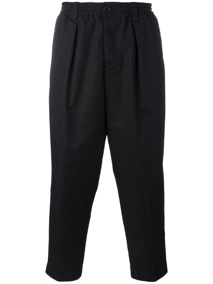 Marni Cropped Tapered Trousers, Men's, Size: 50, Black, Cotton
