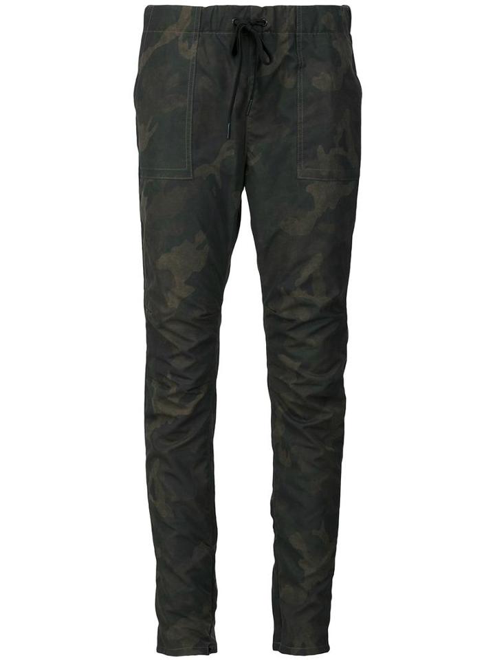 Rag & Bone /jean Camouflage Print Track Pants, Women's, Size: Medium, Green, Nylon/polyester