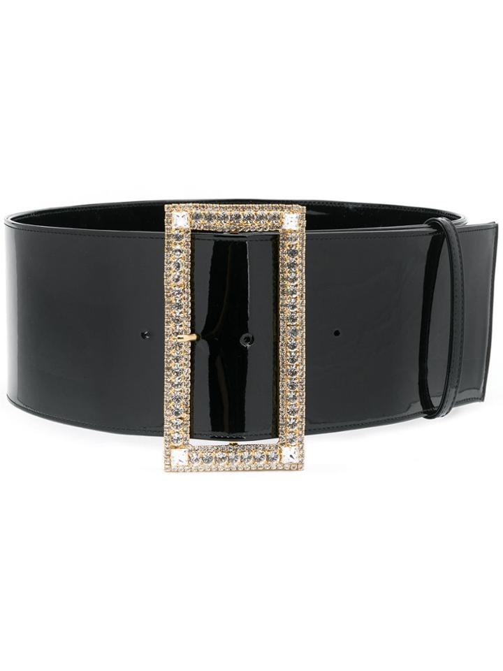 Alexandre Vauthier Crystal Buckle Belt - Black