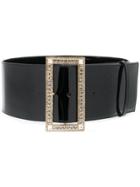 Alexandre Vauthier Crystal Buckle Belt - Black