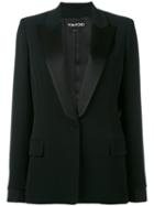 Tom Ford - Peaked Cocktail Blazer - Women - Silk/polyester/spandex/elastane/viscose - 44, Women's, Black, Silk/polyester/spandex/elastane/viscose