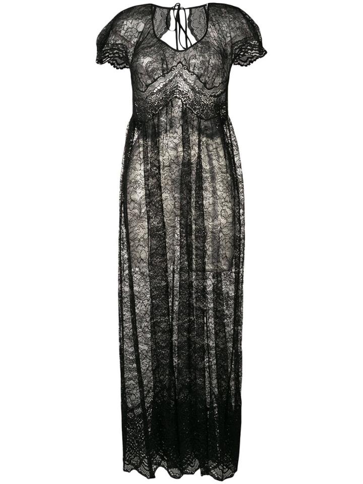 Paco Rabanne Lace Maxi Dress - Black