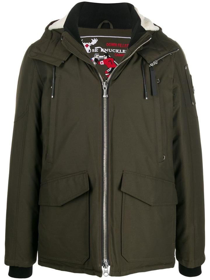 Moose Knuckles Millstream Logo Patch Jacket - Green