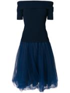 P.a.r.o.s.h. Off-shoulder Fitted Dress - Blue