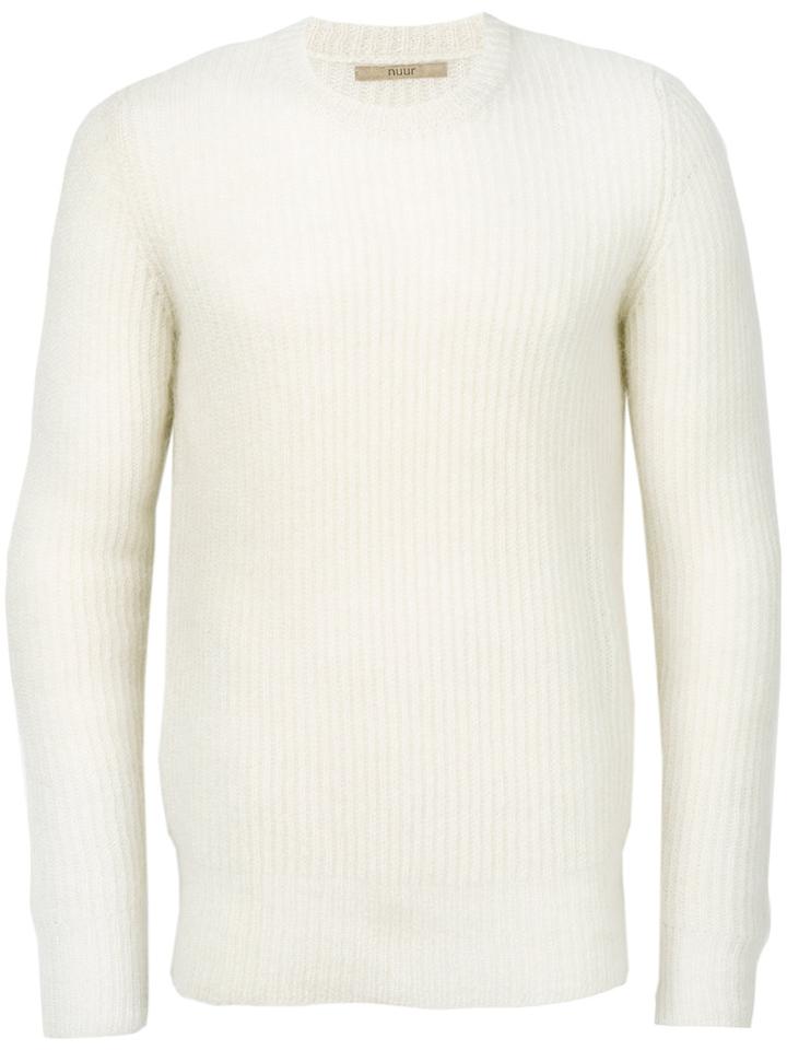 Nuur - Crew Neck Jumper - Men - Nylon/mohair/wool - 50, White, Nylon/mohair/wool