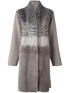 Manzoni 24 Tonal Fur Coat, Women's, Size: 44, Nude/neutrals, Mink Fur/cashmere