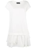 Boutique Moschino Ruffle Hem T-shirt Dress, Women's, Size: 42, White, Cotton