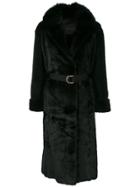 Blancha Belted Long Coat - Black