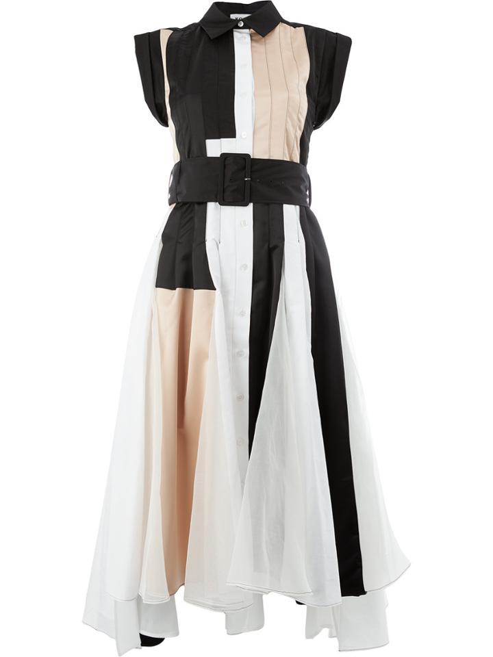 Koché Belted Flared Dress - Black