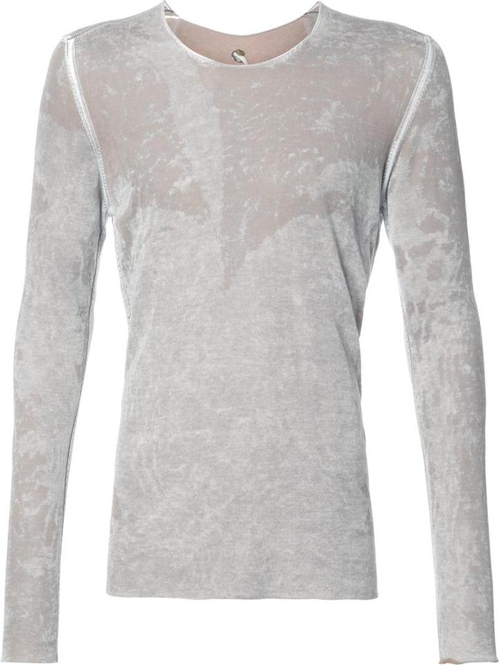 Label Under Construction Acid Wash Jumper, Men's, Size: Medium, Grey, Cotton
