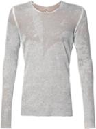 Label Under Construction Acid Wash Jumper, Men's, Size: Medium, Grey, Cotton