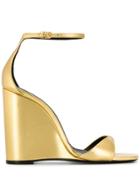 Saint Laurent Amber Wedge Sandals - Gold