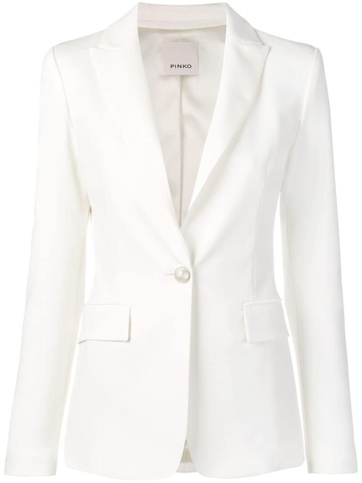 Pinko Single Button Blazer - White