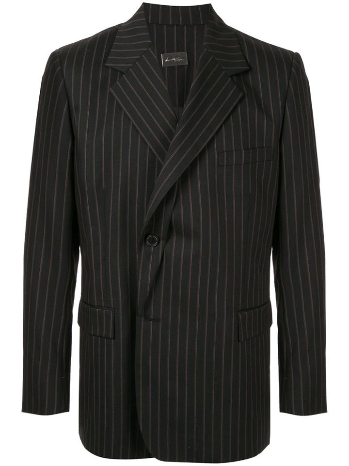 Necessity Sense Striped Fitted Blazer - Black