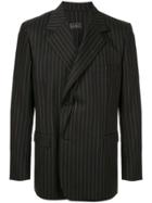 Necessity Sense Striped Fitted Blazer - Black