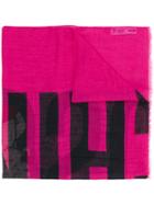 Moschino Betty Boop Motif Scarf - Pink & Purple