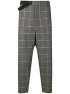 Oamc Cropped Check Trousers - Grey