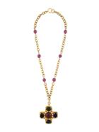 Chanel Vintage Cross Pendant Necklace - Multicolour