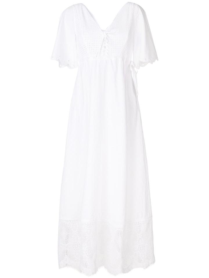 Mcq Alexander Mcqueen Lace-trimmed Peasant Dress - White