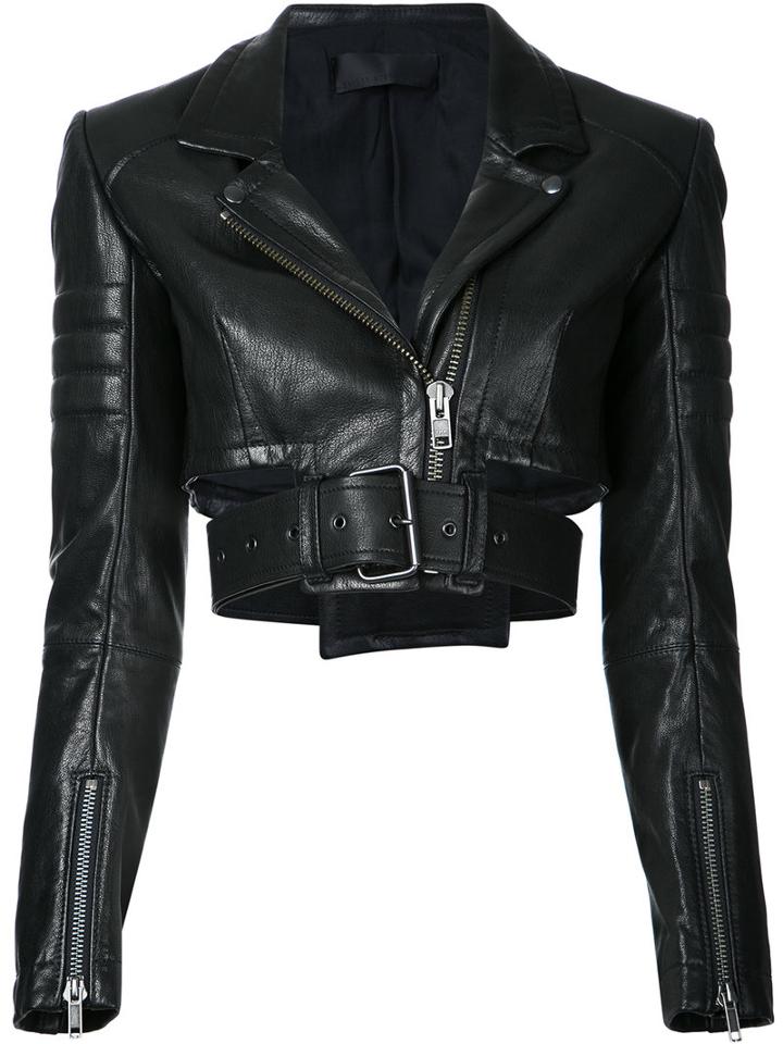 Haider Ackermann - Miza Cropped Biker Jacket - Women - Leather - 38, Black, Leather