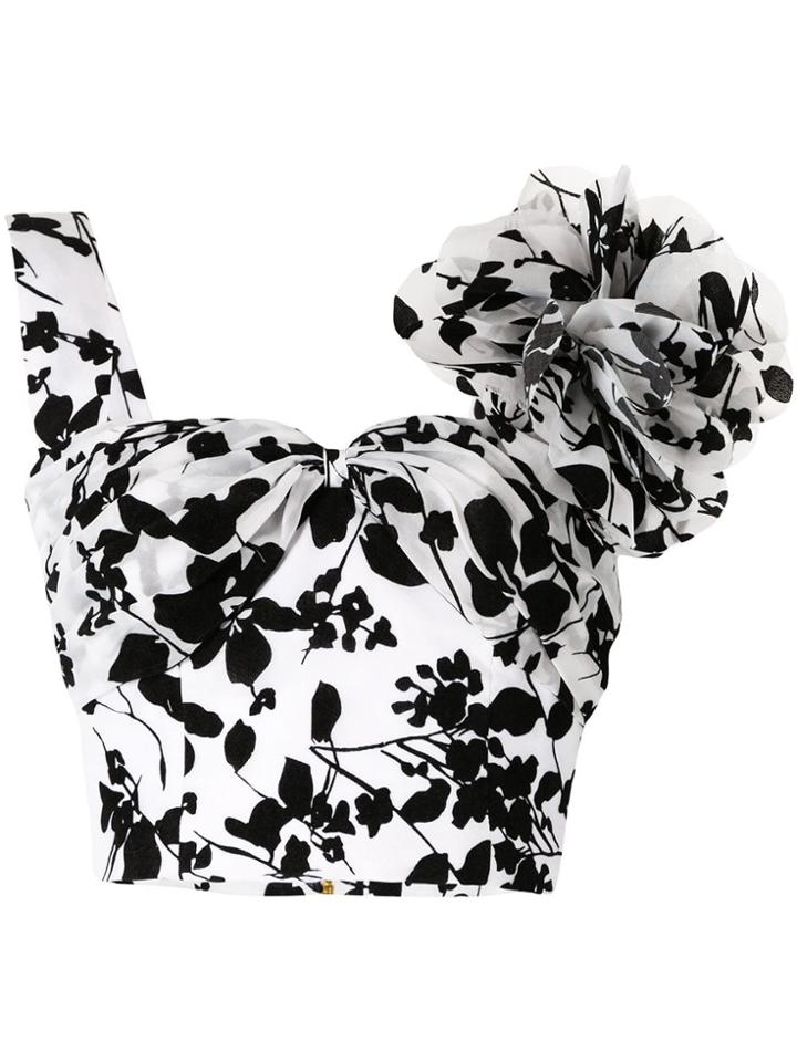 Bambah Seville Velvet Crop Top - White