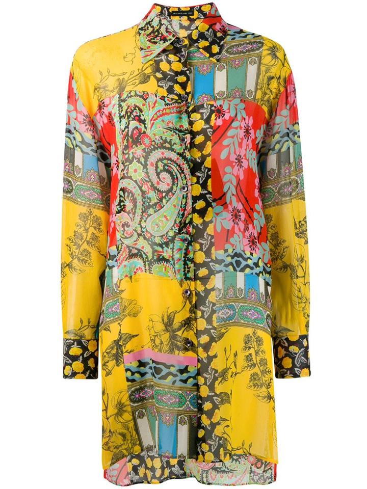Etro Printed Longline Shirt - Yellow