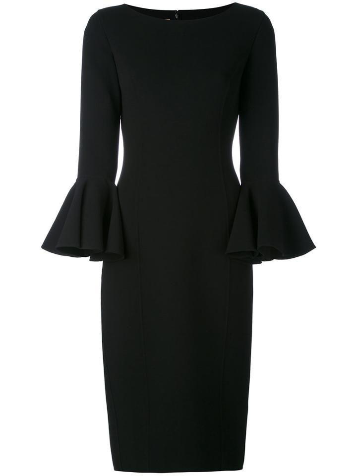 Michael Kors - Bell Sleeve Midi Dress - Women - Spandex/elastane/virgin Wool - 2, Black, Spandex/elastane/virgin Wool