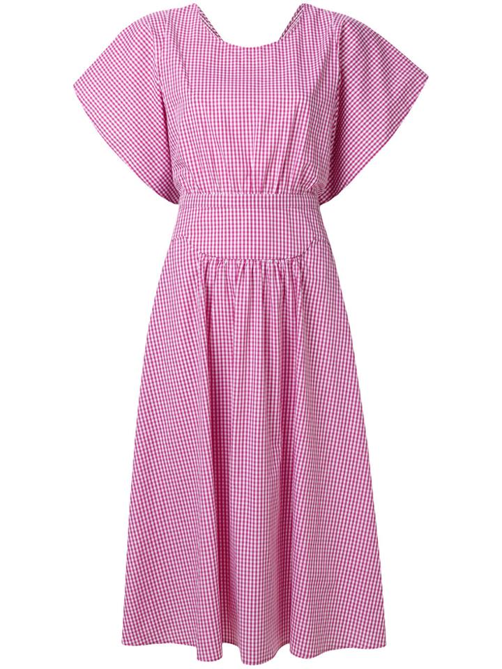 No21 Checked Design Dress - Pink & Purple