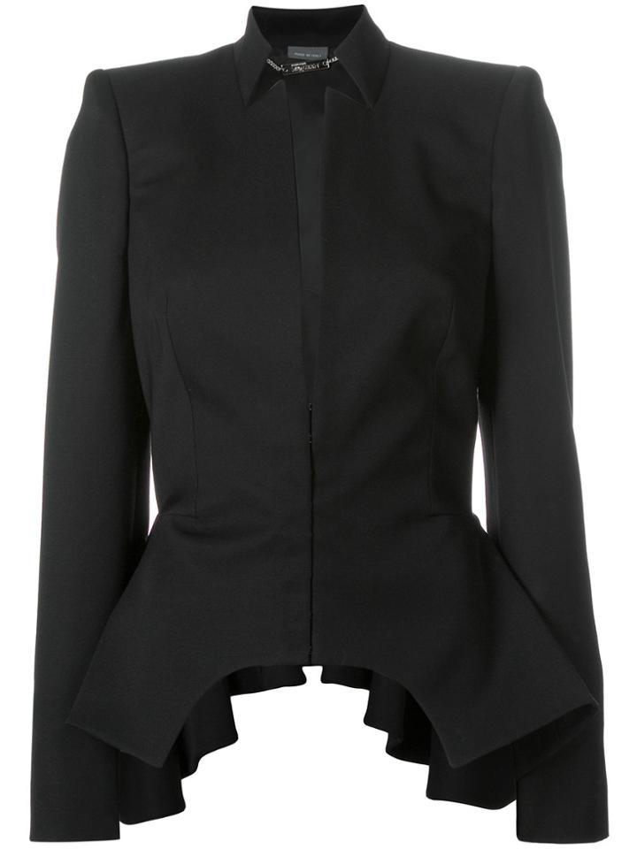 Alexander Mcqueen Cut-out Peplum Jacket - Black