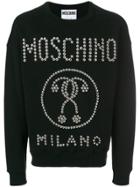Moschino Logo Studded Sweatshirt - Black