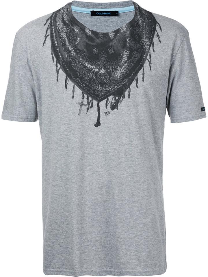 Guild Prime - Bandana Neck Print T-shirt - Men - Cotton - 1, Grey, Cotton