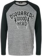 Dsquared2 Wood Head Raglan Sleeve T-shirt - Grey