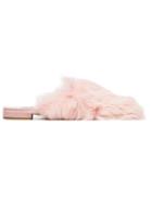 Natasha Zinko Pink Shearling Flat Mules