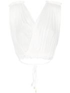 Elena Makri Ruched Cropped Top - White