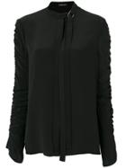 Versace Ruched Sleeve Shirt - Black