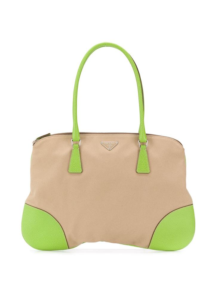 Prada Vintage 1990's Two-tone Shoulder Bag - Neutrals