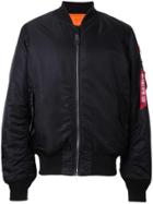 Alpha Industries Ruched-sleeve Bomber Jacket - Black