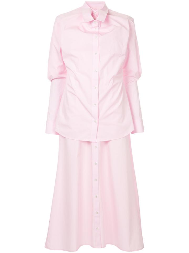 Y / Project Full Shirt Dress - Pink & Purple
