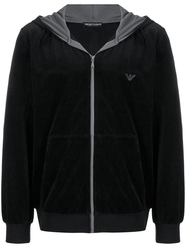 Emporio Armani Zipped Hoodie - Black