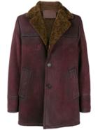 Prada Shearling Lined Leather Coat - Red