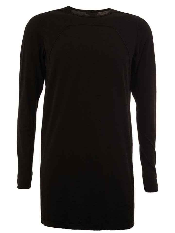 Rick Owens Drkshdw Longline Long Sleeved T-shirt, Men's, Size: Large, Black, Cotton