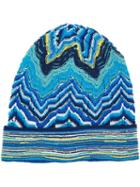 Missoni Knitted Beanie Hat, Women's, Blue, Acrylic/polyester/cashmere/wool