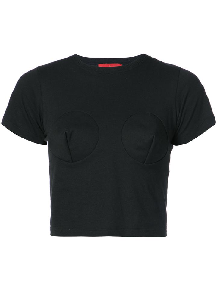 Dilara Findikoglu Cropped Short-sleeve T-shirt - Black