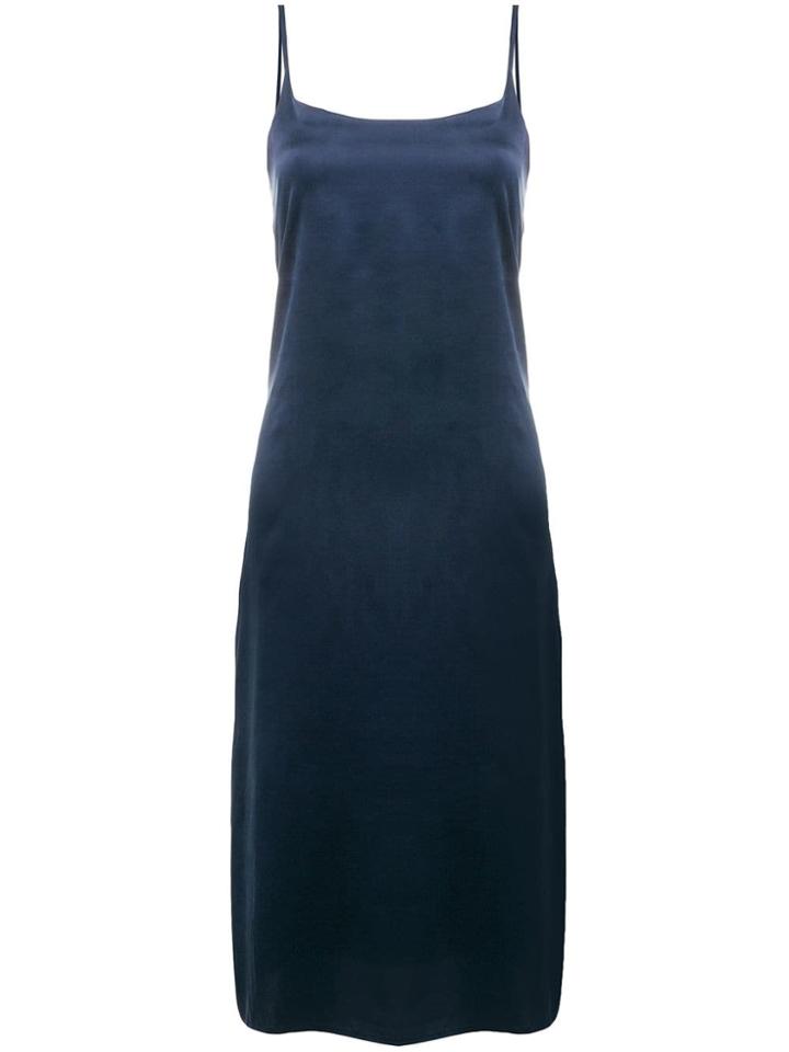 Asceno Satin Slip Dress - Blue