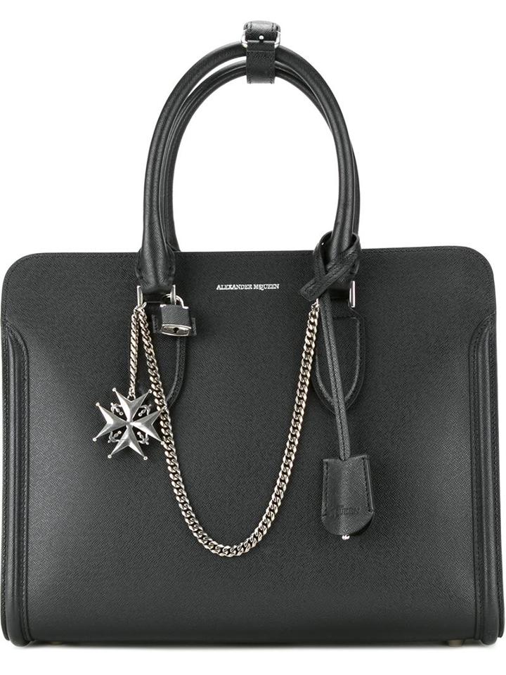 Alexander Mcqueen - 'heroine' Open Tote - Women - Calf Leather - One Size, Women's, Black, Calf Leather
