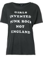 R13 'girls Invented Punk Rock' T-shirt, Women's, Size: Small, Black, Cotton/cashmere