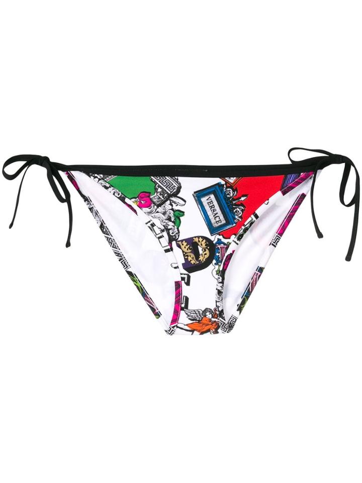 Versace Printed Bikini Bottoms - White